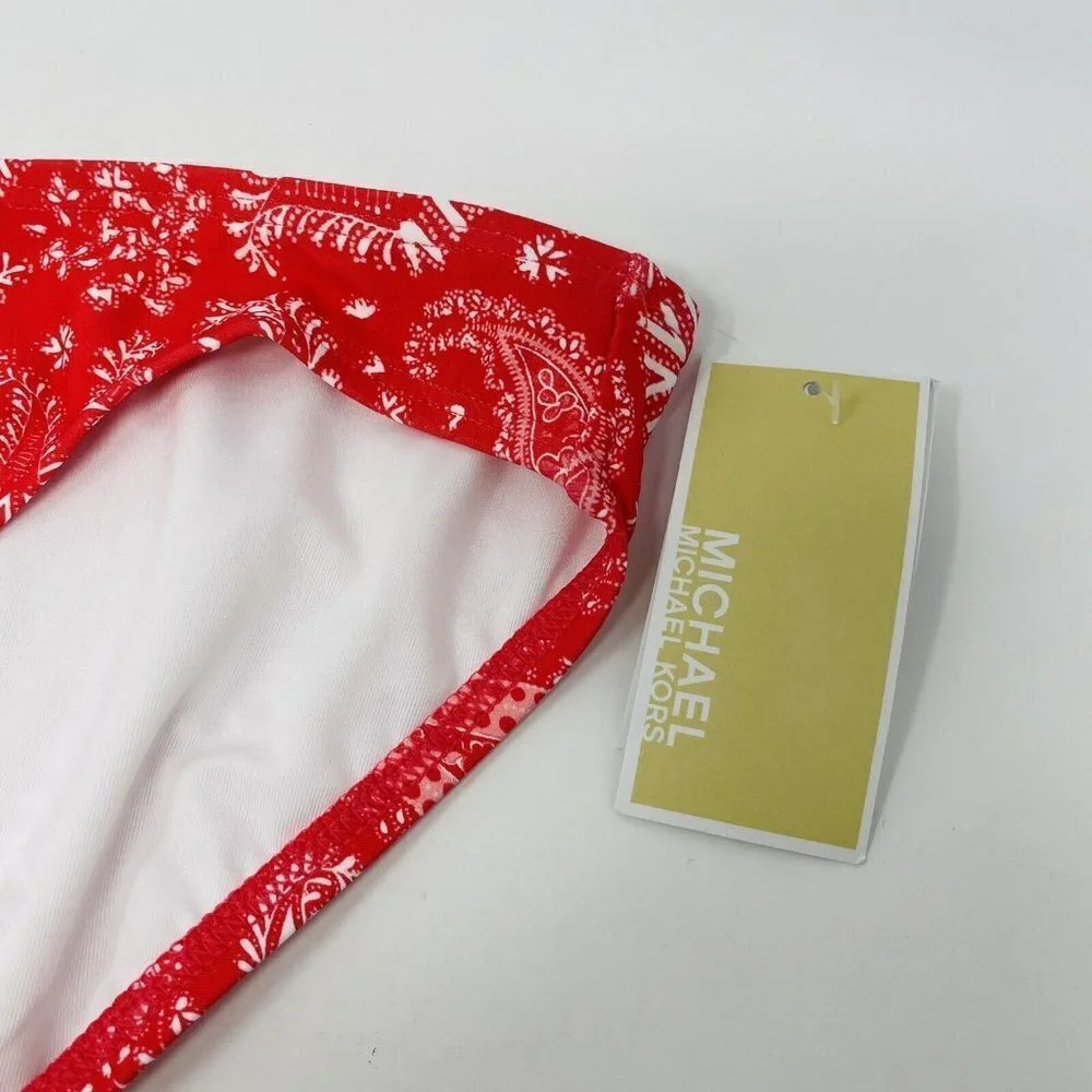 MICHAEL Michael Kors Womens Medium Classic Bikini Bottoms Geranium‎ Bandana 1429